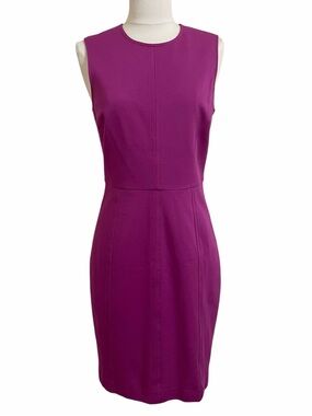 TRINA TURK purple/pink sleeveless sheath dress seam fitted Sz Small